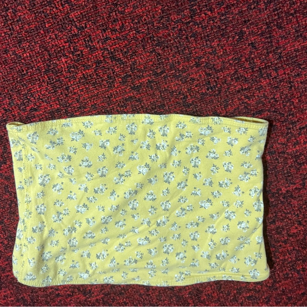 yellow flowered tube top